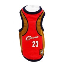 비케이 반려동물 바스켓 맨 티셔츠, 적갈