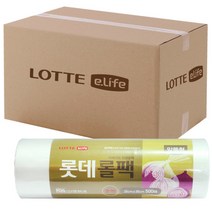 롯데이라이프 위생 롤 팩 알뜰형 중형, 500매입, 12개