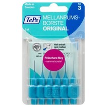 테페 i자형 치간칫솔 인터덴탈 브러쉬 오리지널 0.6mm 파랑, 6개입, 1개