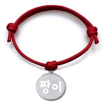 펫츠룩 굿모닝 레드 반려동물 목걸이 M + 메탈원형 팬던트 M, 실버(짱이), 1개