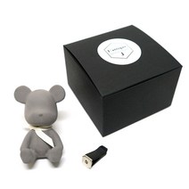 라띠크제이 베어브릭 석고방향제 그레이 + 리필오일 + 클립, 화이트머스크