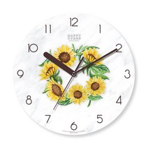 해피바이러스 일러스트 인테리어 저소음 벽시계, 1053 해바라기
