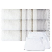 송월타월 카운테스마라 러쉬 수건 3p + 호텔 손행주 3p, 아이보리, 흰색, 1세트