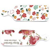 로엠디자인 서빙 도마 보드 2p Rose Garden 세트, Rose Garden, floral 목련 패턴, 1세트