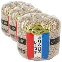 금표 40수 태팅레이스 뜨개실 3p, 741 베이지
