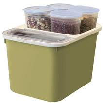 가쯔 모던쌀통 10kg + 모던 잡곡통 4p, 그린