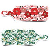 Loem 디자인 붉은빛동백 서빙 도마 2p 세트, 붉은빛동백, 플라워회색, 1세트