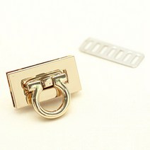 해피베어스 브랜드 원형 잠금장식 3cm, 골드, 1개