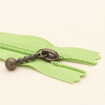YKK 슬림 코일 지퍼 내추럴 20cm, 그린, 5개입