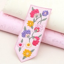 코하스아이디 한복용 다각형 자수장식 부자재, 연분홍, 1개
