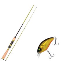 아오맥스 수마트라 꺽지 루어 낚싯대 S-602UL + 다미끼 디티스코 40 하드 베이트 루어 236H BLACK GOLD HOLO, 1세트