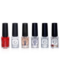 지오닉스 시험용 폴리쉬 6종 세트 보급형, 시험용 레드 10ml   화이트 10ml   탑코트 10ml   베이스코트 10ml   큐티클리무버 10ml   큐티클오일 10ml, 1세트