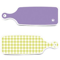 로엠디자인 서빙 도마 보드 2p 체크파스텔 연두 세트, 체크파스텔연두, 보라, 1세트