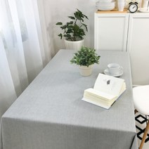 비케이 고급 심플 코튼 테이블보, 라이트 그레이, 90 x 130 cm