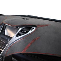 본투로드 샤모아 대쉬보드커버 그레이 원단 레드 스티치, 현대, 제네시스 G70 2018년~(HUD 유)