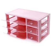 하라코리아 다용도 A4정리함 3단, 핑크