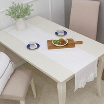 까사엘 워싱 테이블러너, 화이트, 2인(150 x 32 cm)