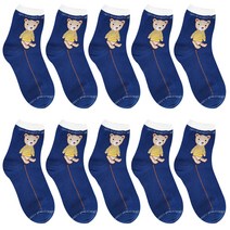 루벨라 여성용 해피베어 단목 양말 10p