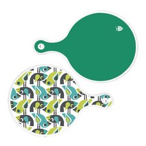 로엠디자인 원형 서빙 도마 보드 2종 세트, 그린, 버드, 1세트