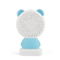 창조공업 휴대용 LED 미니 선풍기, 곰(블루)