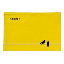 스토어33 옐로우 키친 린넨 테이블매트, A, 48 x 28 cm