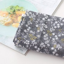 패브릭아트 순면 100% 플라워패턴 원단 진한꽃향기, 그레이 옐로우꽃