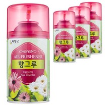 리빙굿 향그루 캔 자동분사기 후로랄향 방향제 본품, 280ml, 4개