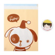 황씨네도시락 접착 야미봉투 강아지 100p + 스티커 노랑모자 걸 100p, 1세트