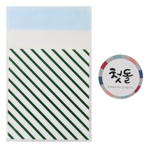 황씨네도시락 접착 스트라이프 봉투 그린 50p + 첫돌 스티커 전통 50p, 1세트