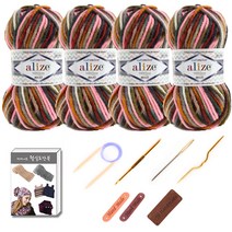 마마니트 맥시 털실 4p 목도리 DIY 세트, 52146 연핑크혼합, 1세트