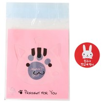 황씨네도시락 접착 애니멀 봉투 고양이 100p + 친구야 맛있게 먹어 토끼 스티커 레드 100p, 1세트