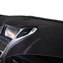 본투로드 샤모아 논슬립 대쉬보드커버 블랙 원단 퍼플 스티치, BMW, E90 3시리즈 06~11년(모니터 무)