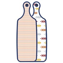 로엠디자인 블루 에디션 서빙 도마 보드 소나무화이트, 주홍라인, 1개