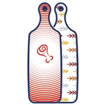 로엠디자인 블루 에디션 서빙 도마 보드 소나무화이트, 고기라인레드, 1개