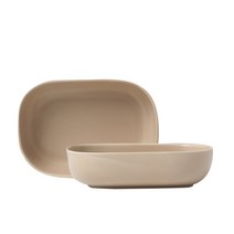 보울보울 레트로라인 오발볼 18cm, 카라멜베이지, 2개