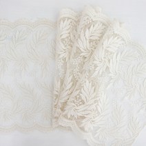 해피툴 G 리프브랜치 레이스 러너매트, 아이보리, M(180 x 29 cm)