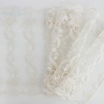 해피툴 G 트위스트팟 레이스 러너매트, 아이보리, S(90 x 26 cm)