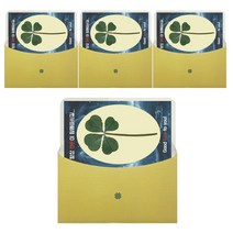 럭키심볼 행운의 선물 네잎클로버 생화 별자리 카드 + 봉투 세트, 쌍둥이자리, 4세트