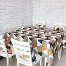 키친앤룸 지그재그 언발란스 인테리어 식탁보, 오렌지, 100 x 140 cm