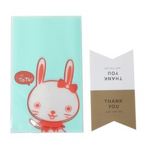 황씨네도시락 비접착 야미봉투 토끼 30p + 마감 스티커 땡큐 30p, 1세트