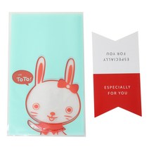 황씨네도시락 비접착 야미봉투 토끼 50p + 마감스티커 이스페셜리 레드 50p, 1세트