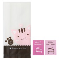 황씨네도시락 M봉투 고양이 50p + 케이크 생일 핑크 50p, 1세트