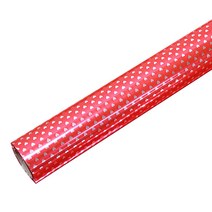 영프라자 스몰하트 비닐증착포장지 37.5cm x 20m, 레드, 1개
