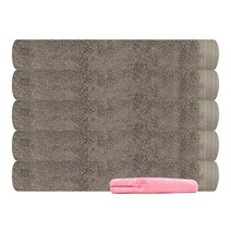 송월타월 프리미엄 크라운 수건 50바스 회색 5p + 컬러세면32 분홍, 혼합 색상, 1세트