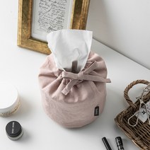 하우밍 프렌치 리본 원형티슈커버 2p, 인디핑크