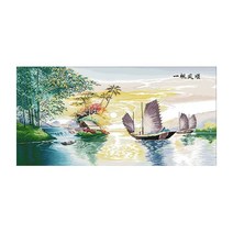 ZKF 십자수 DIY 세트, 1세트, 평탄한 항해 B