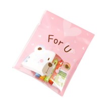 봄91 해피프렌즈 비접착 쿠키봉투 분홍곰 14 x 22 cm, 1개입, 200개