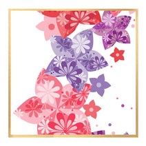 더윤 북유럽 캔버스액자 FLO0004 CA 정사각형, 메탈올리브골드