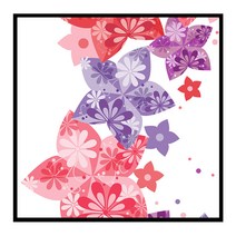 북유럽 캔버스액자 FLO0004 CA 정사각형, 메탈블랙