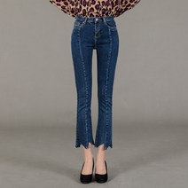 더블유더블유더블유 여성용 라인 물결컷팅 스판 워싱 청바지 WS68